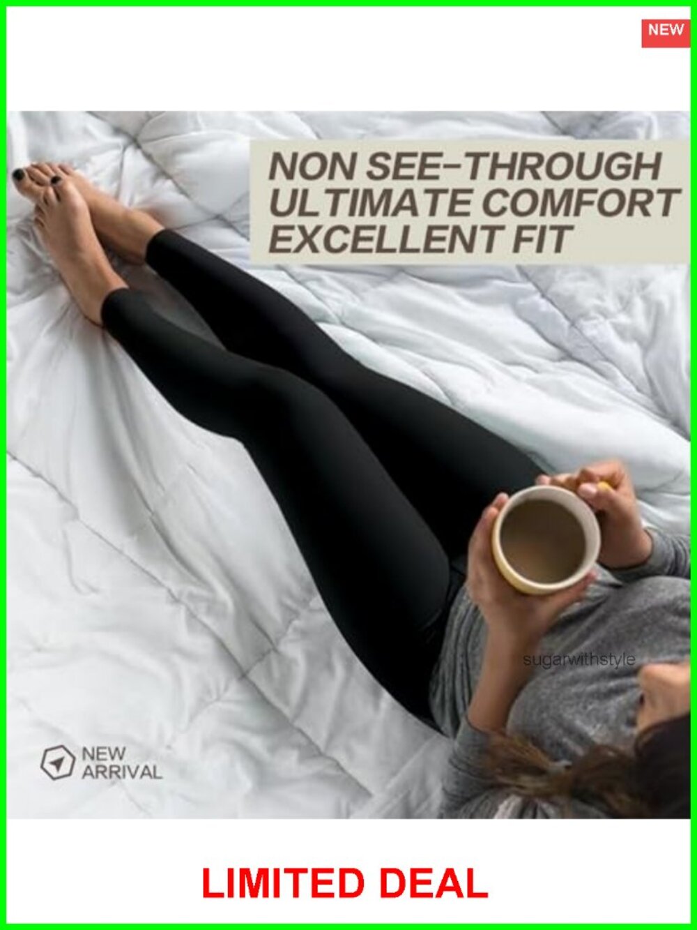 High Waisted Tummy Control Yoga Leggings, 3 Pack, Non See-Through Workout Pants - Picture 4 of 6